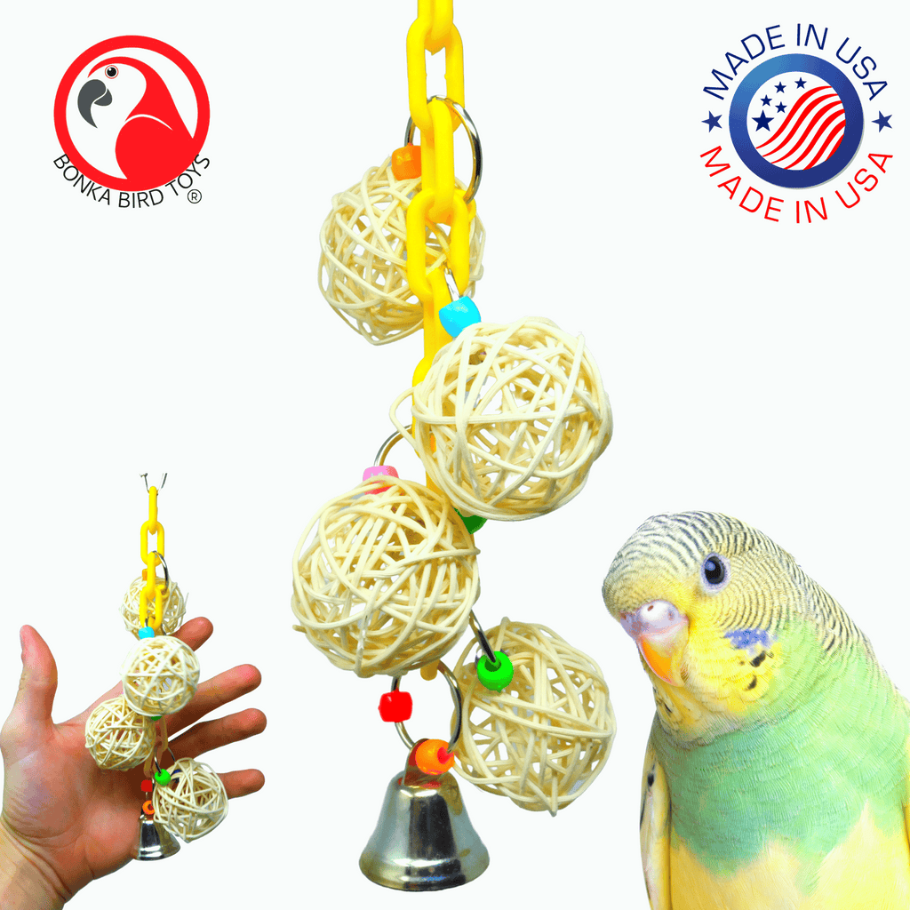 LIMIO Bird Perch Bird Toys Parakeet Toys, 7 PCS Bird Swing Chewing Toys  Natural Wood Bird Cage Accessories Suitable for Small Parakeets, Cockatiels