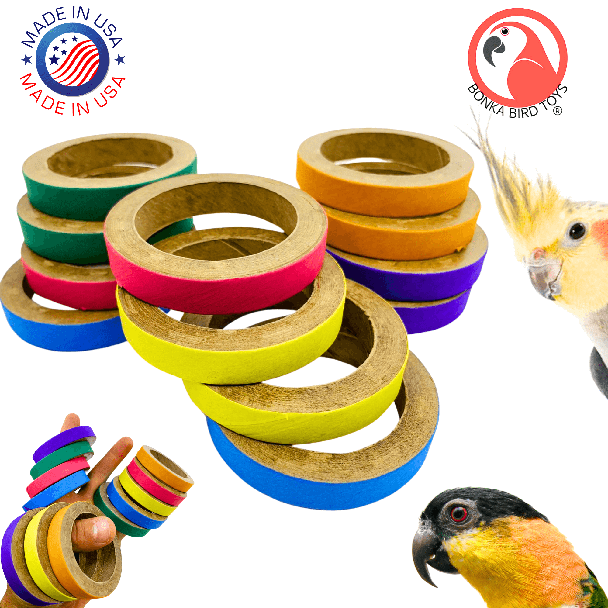 Bonka Bird Toys 3285 Pk6 Vine Sticks & Foot Talons - Parrot Cage Craft Toys - Medium