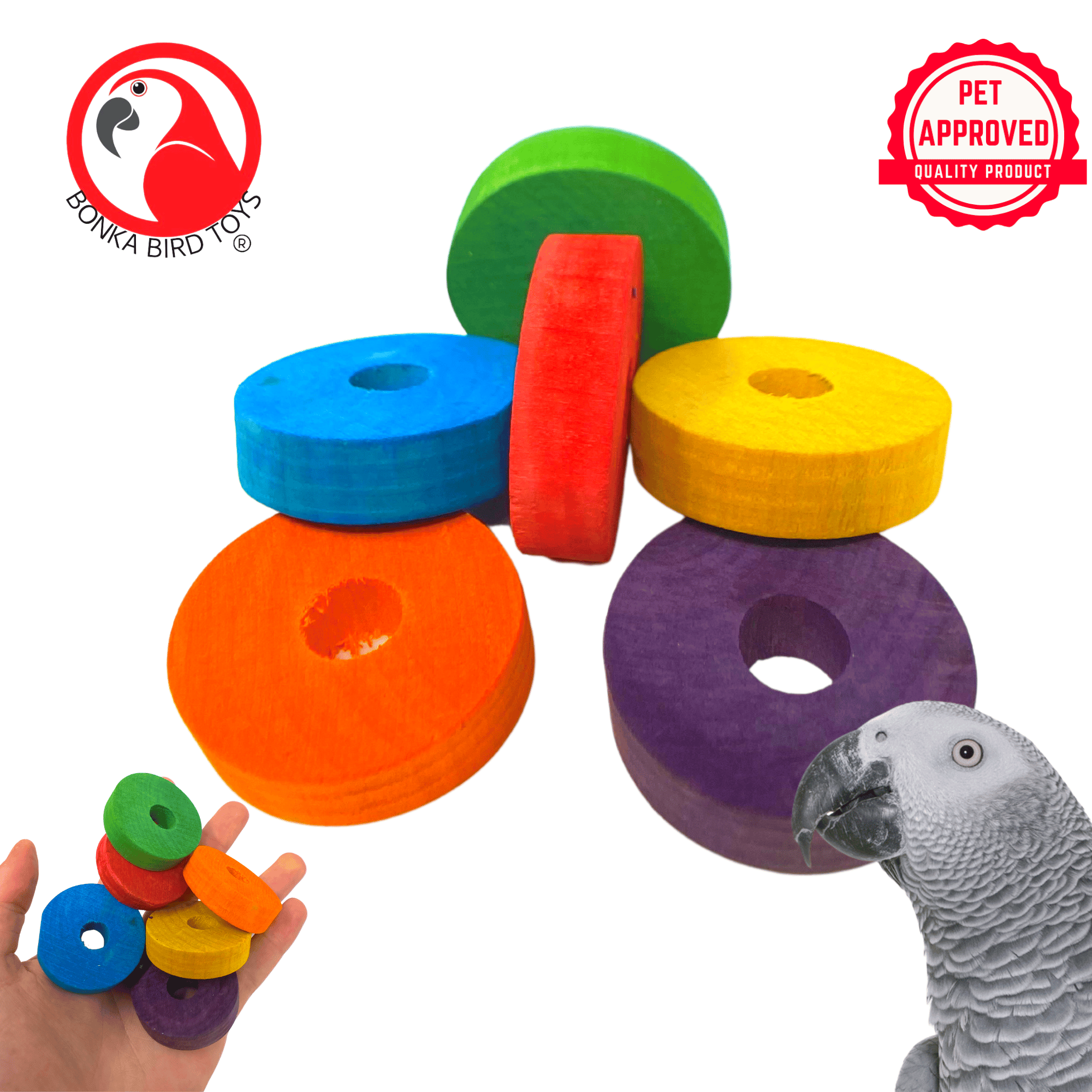 2906 Pk6 Colored Circles - Bonka Bird Toys