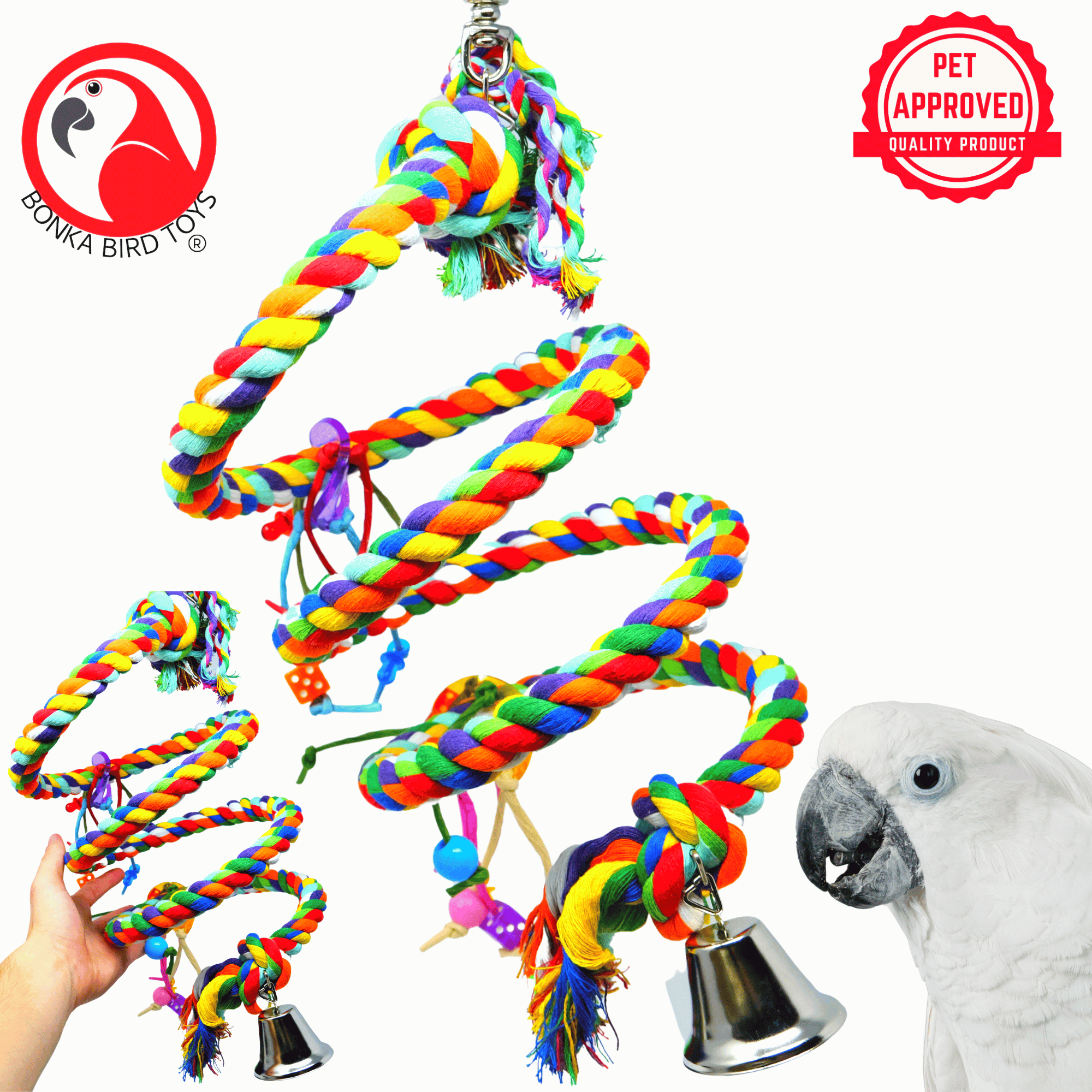 1961 Large Rope Coil Charm Swing - Bonka Bird Toys