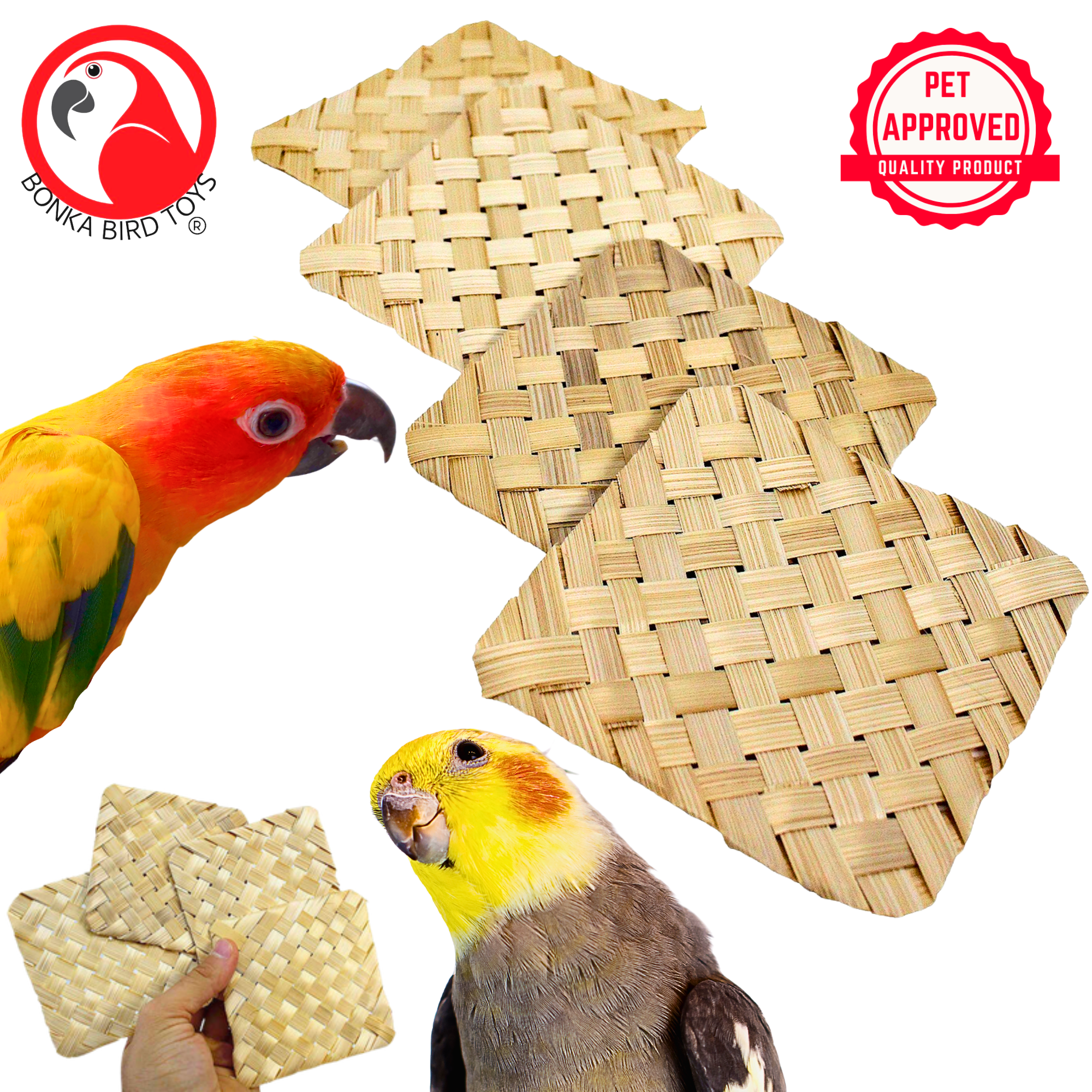 3428 Pk4 Palm 4-Inch Mats - Bonka Bird Toys