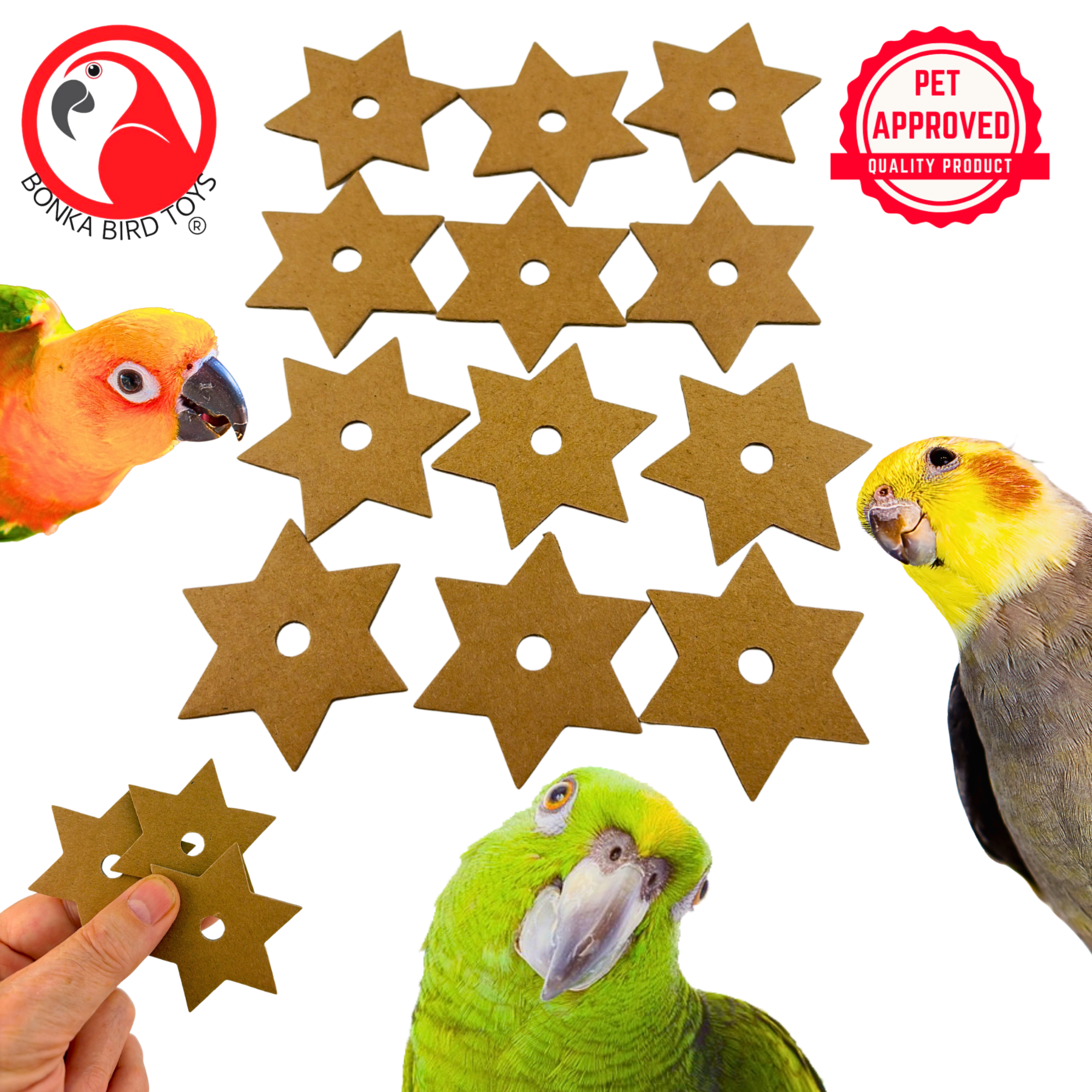 2777 Pk12 Small Cardboard Stars - Bonka Bird Toys