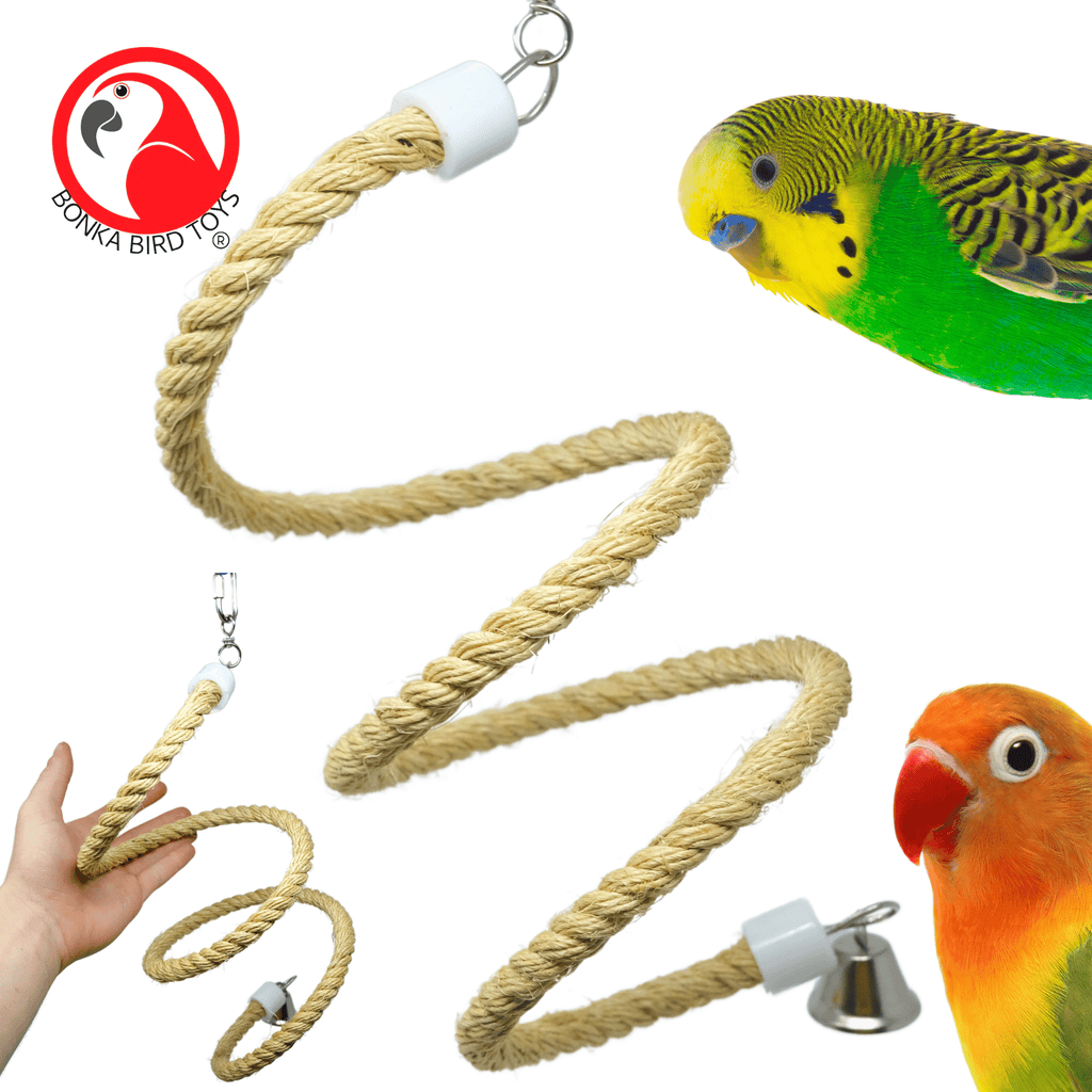 Sisal Rope Perches Boings Swings for Birds - Models 1566, 1579, 1614, and 1613 - Bonka Bird Toys