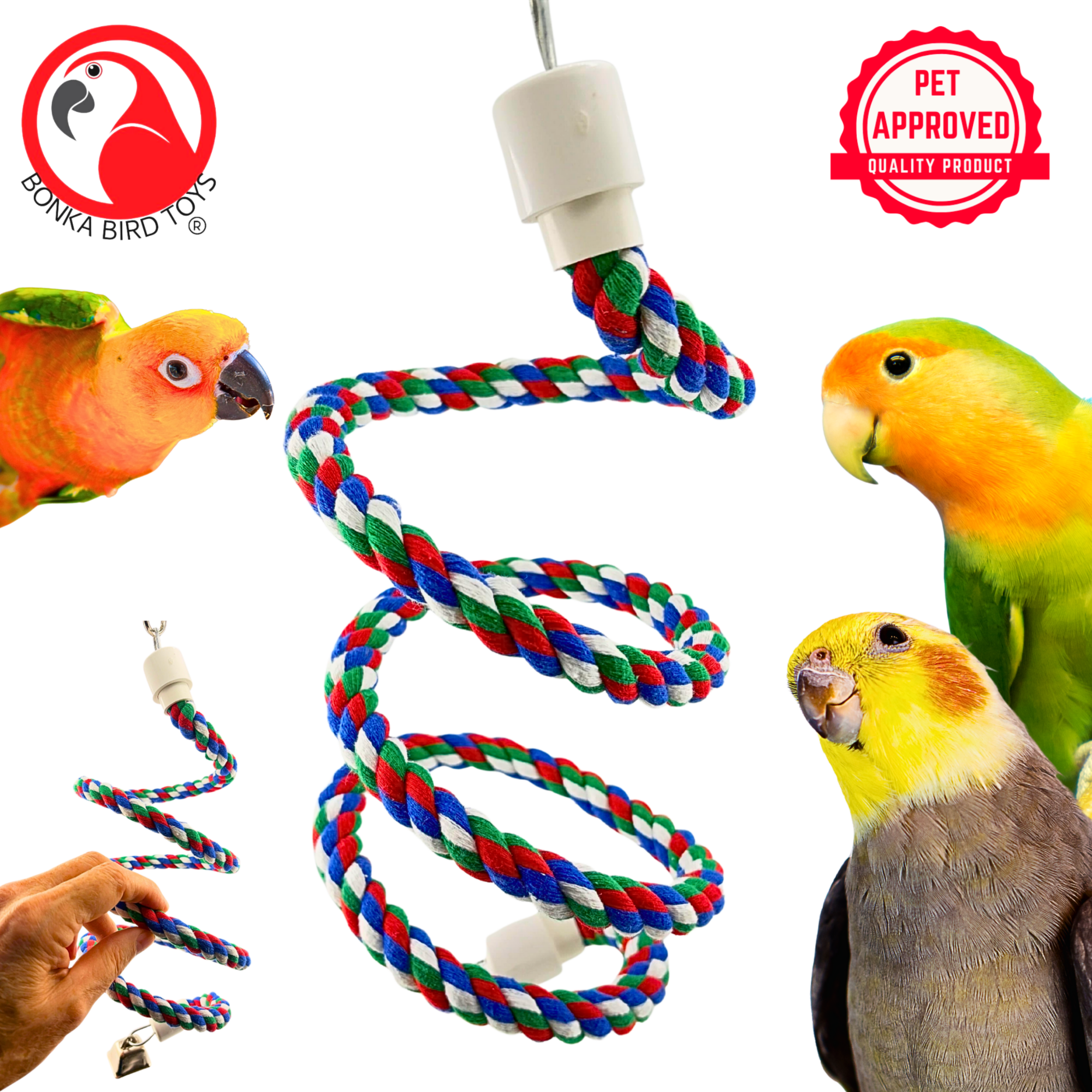 2762 Small Swivel Rope Bungee Boing - Bonka Bird Toys