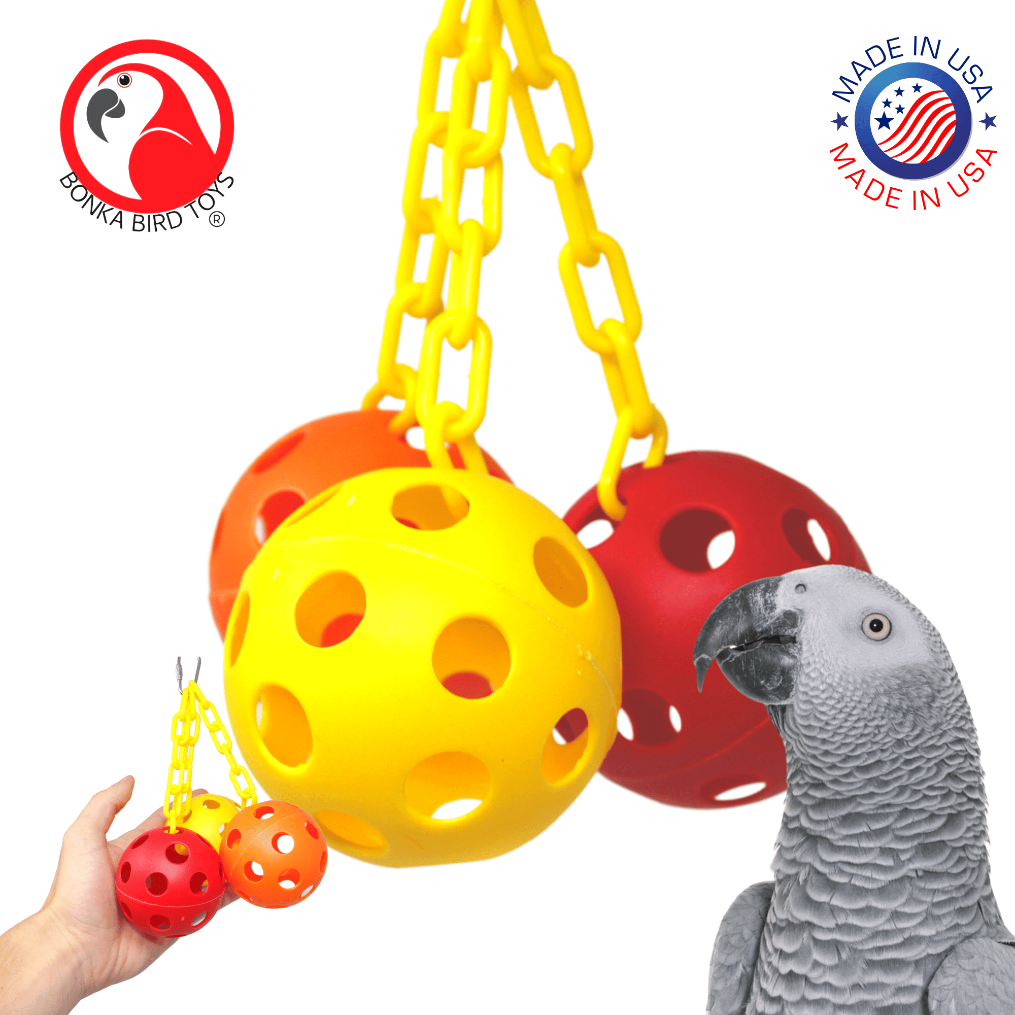 1225 Triple Chain Ball from Bonka Bird Toys Parrot Toy