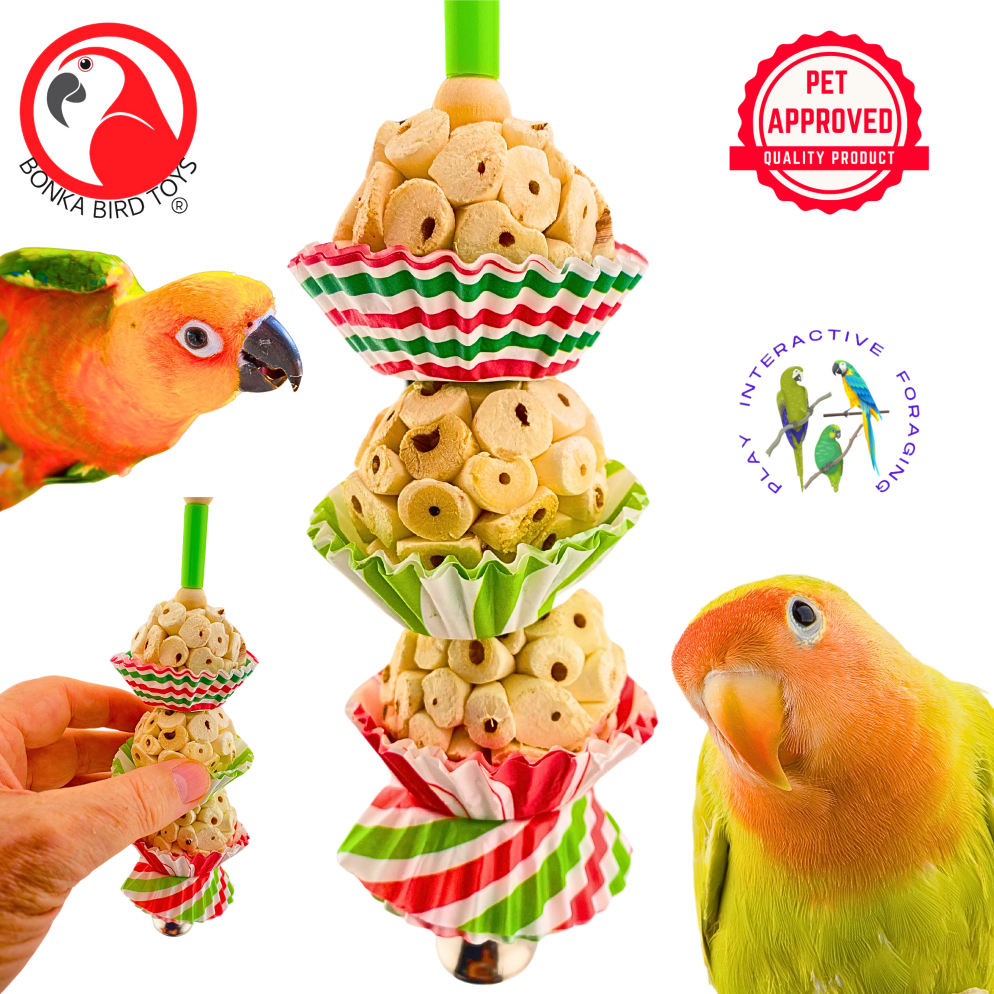 2747 Three Stripe Mini Cake - Bonka Bird Toys