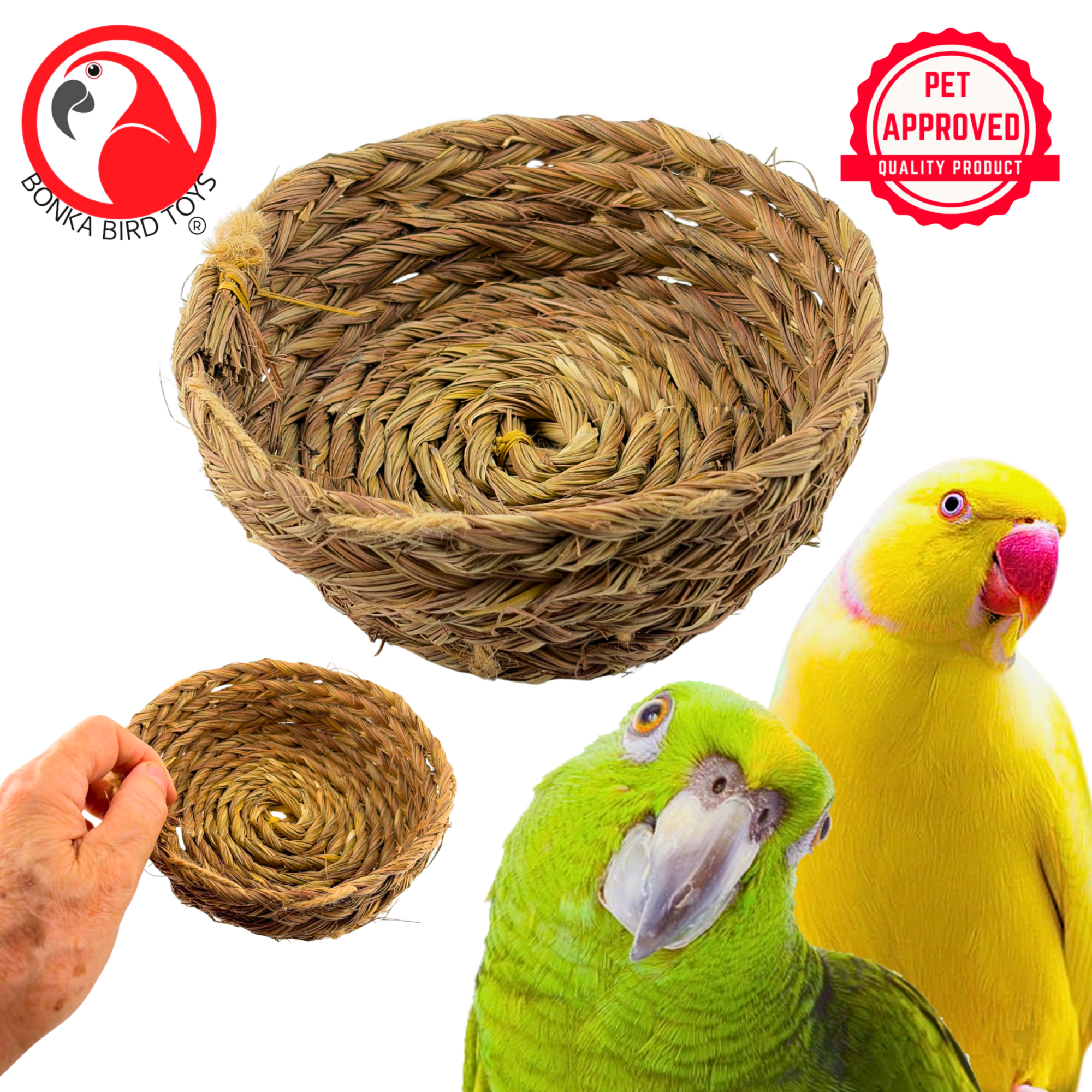 3393 Big Seagrass Nest Bowl - Bonka Bird Toys