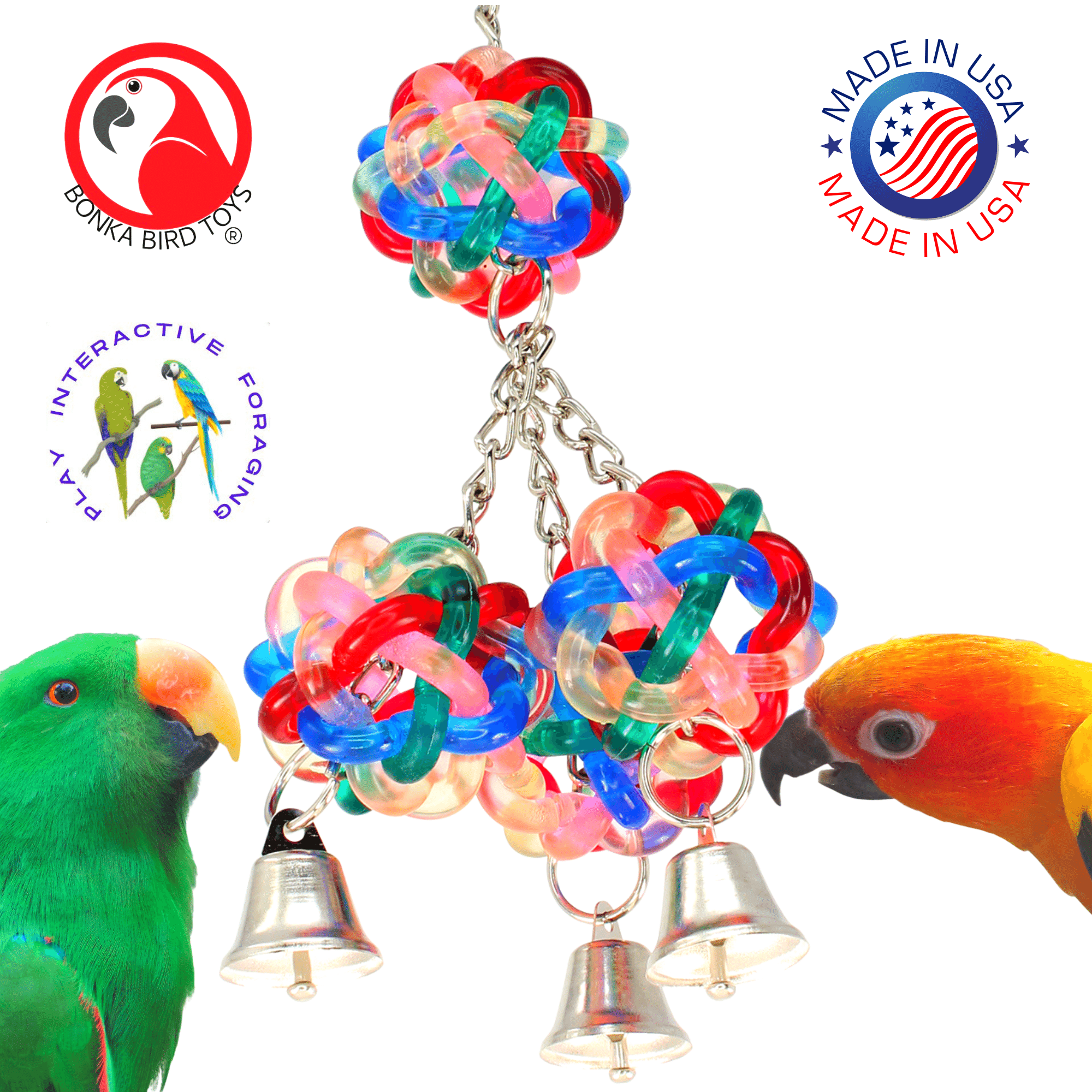 1944 Wibbly Ringer - Vibrant and Engaging Bird Toy for Small Birds | Bonka Bird Toys - Bonka Bird Toys