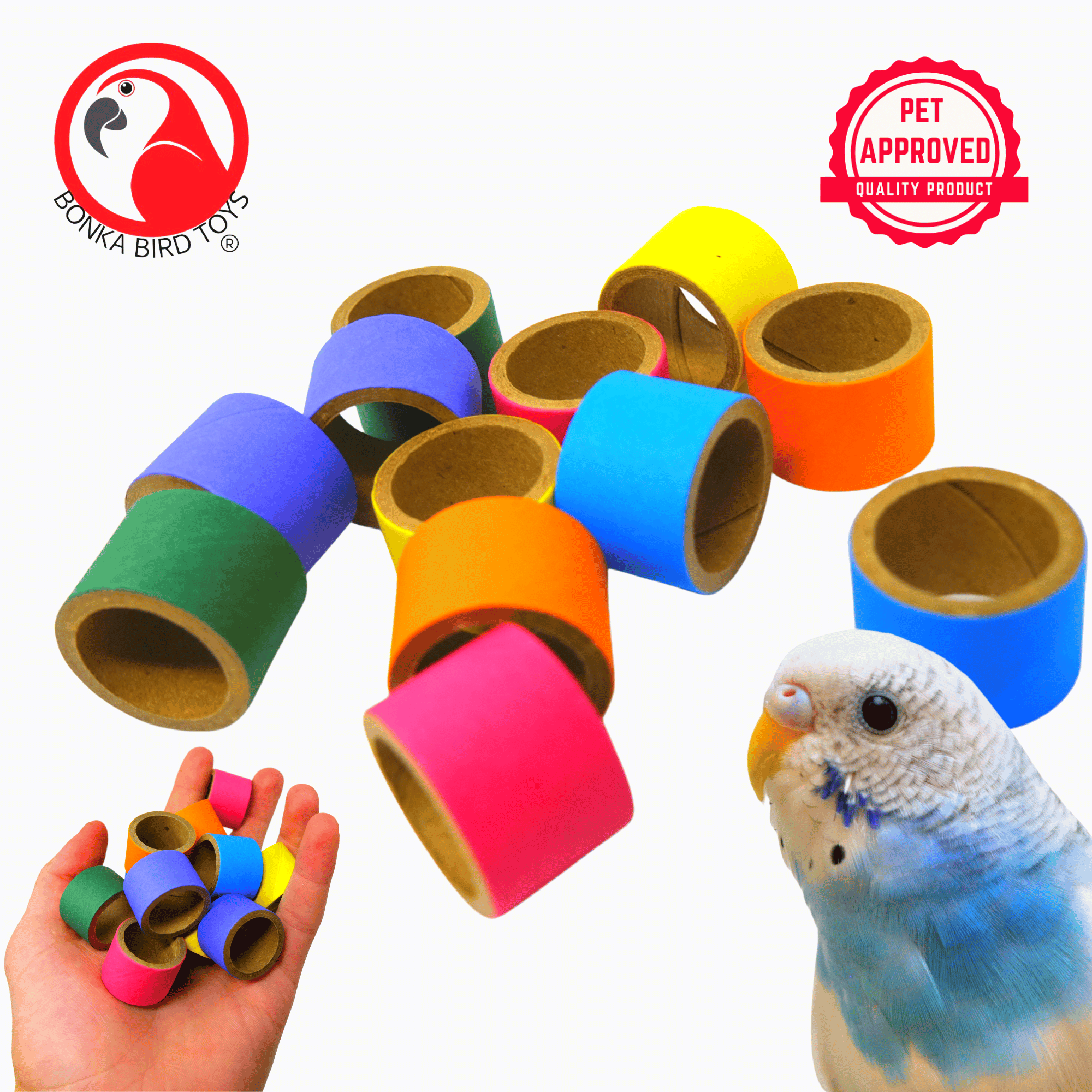 2951 Pk12 3/4" Bagel Tubes - Bonka Bird Toys