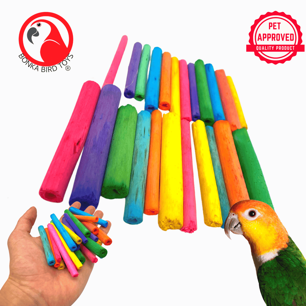 2944 PK24 2" Colored Jute Sticks - Bonka Bird Toys