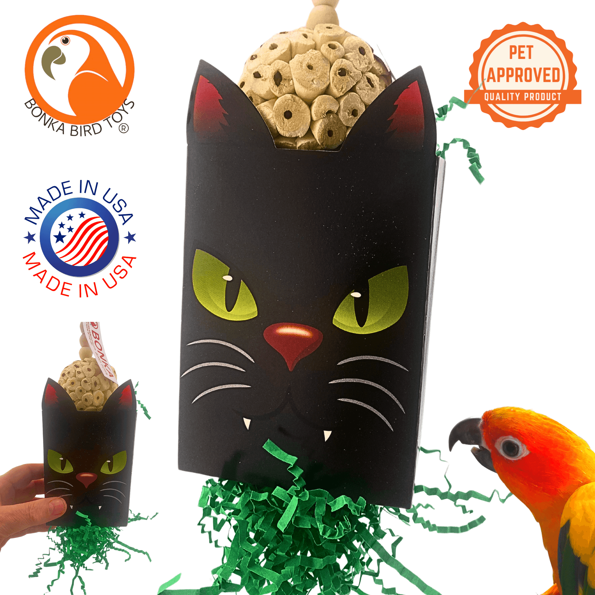 2686 Halloween Spooky Cat Box - Bonka Bird Toys