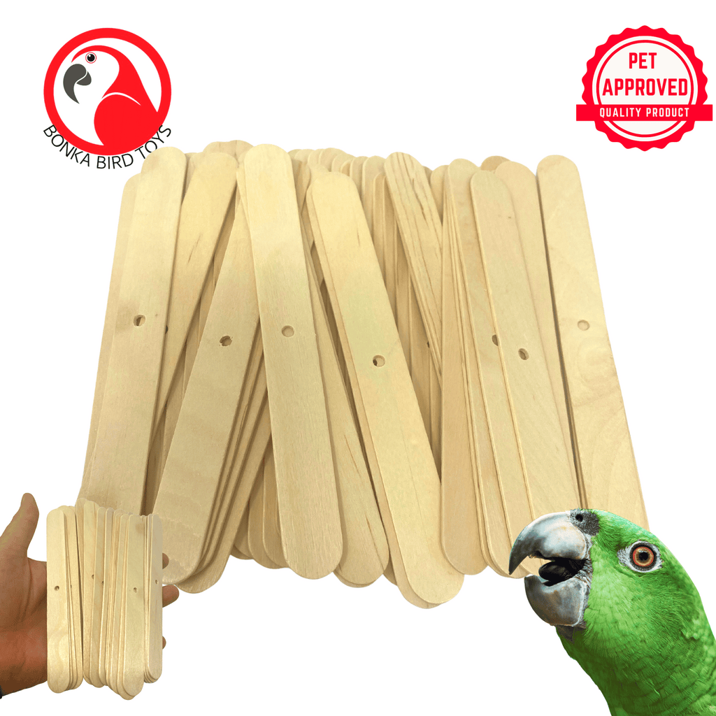 Pk100 Big Natural Wooden Chewy Sticks - Bonka Bird Toys