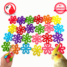 2948 Pk24 Colorful Plastic Flowers - Bonka Bird Toys