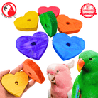 980 Pk6 Colored Huge Wood Hearts - Bonka Bird Toys
