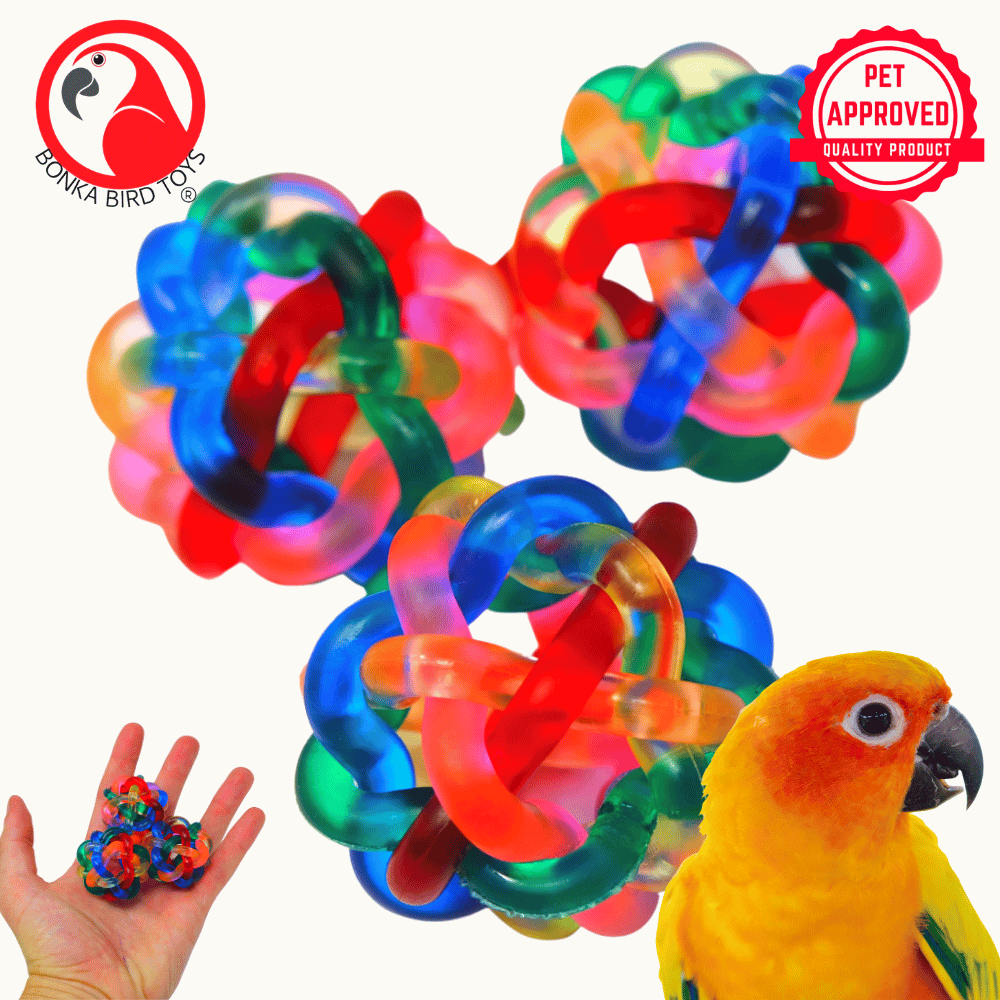 1-Inch Wibbly Balls Foot Talon Craft Part Bird Toys - Bonka Bird Toys