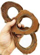 Natural coconut fiber bird toy rings for parrot enrichment, durable and safe for chewing