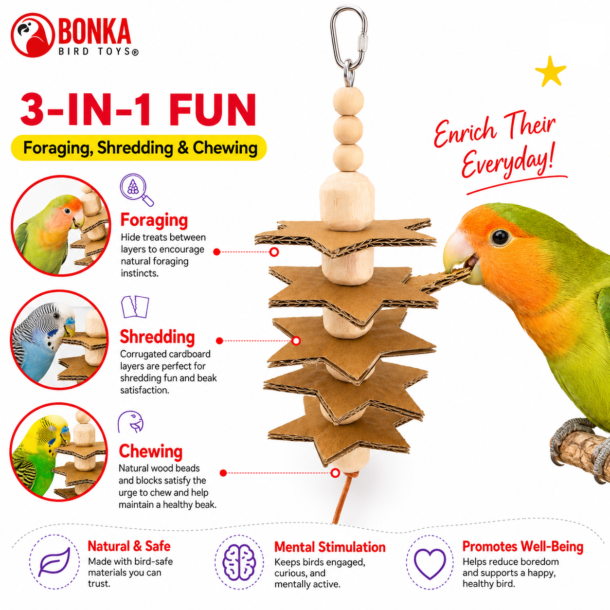 2123 Small Sola Star - Bonka Bird Toys