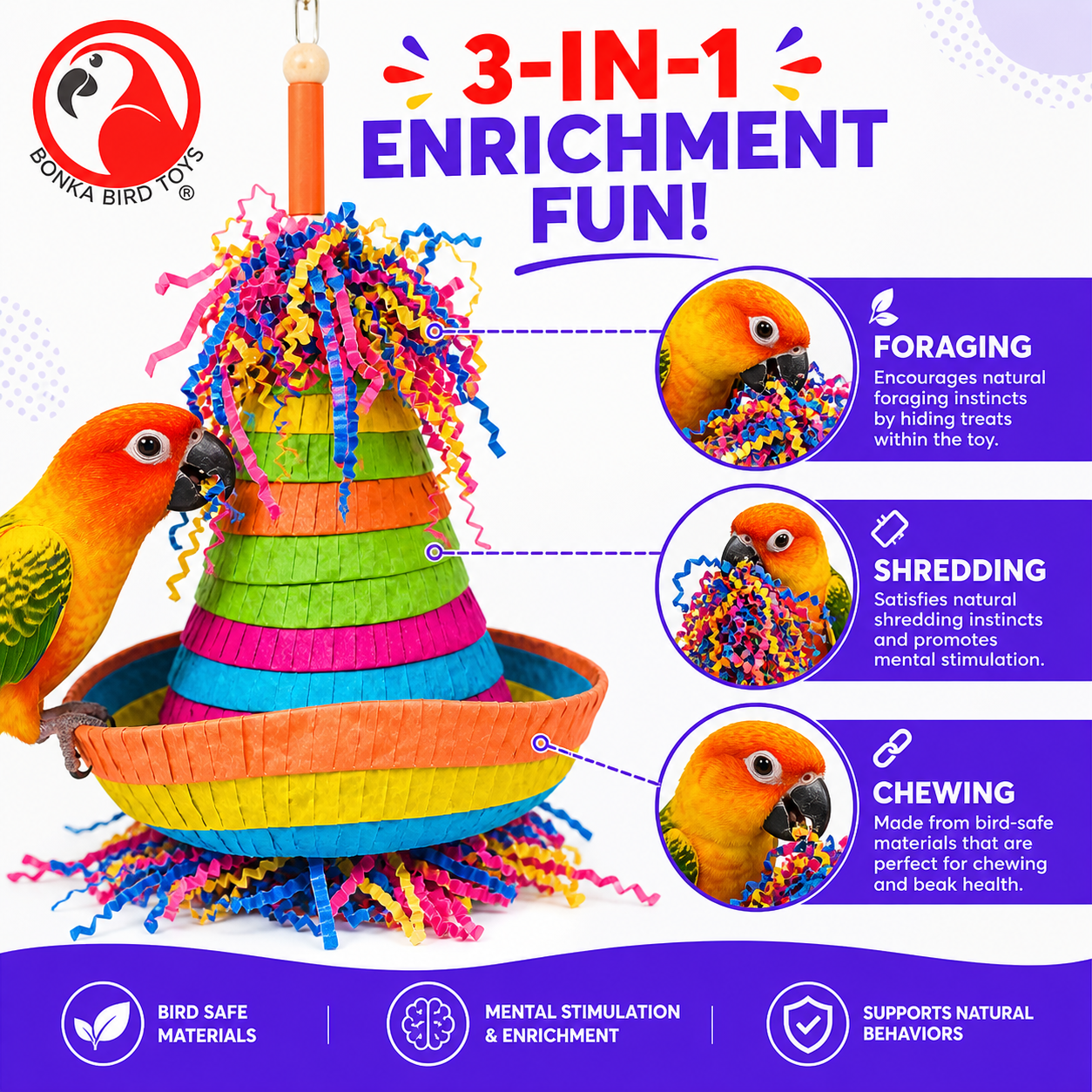 2198 Pinata Hat - Bonka Bird Toys