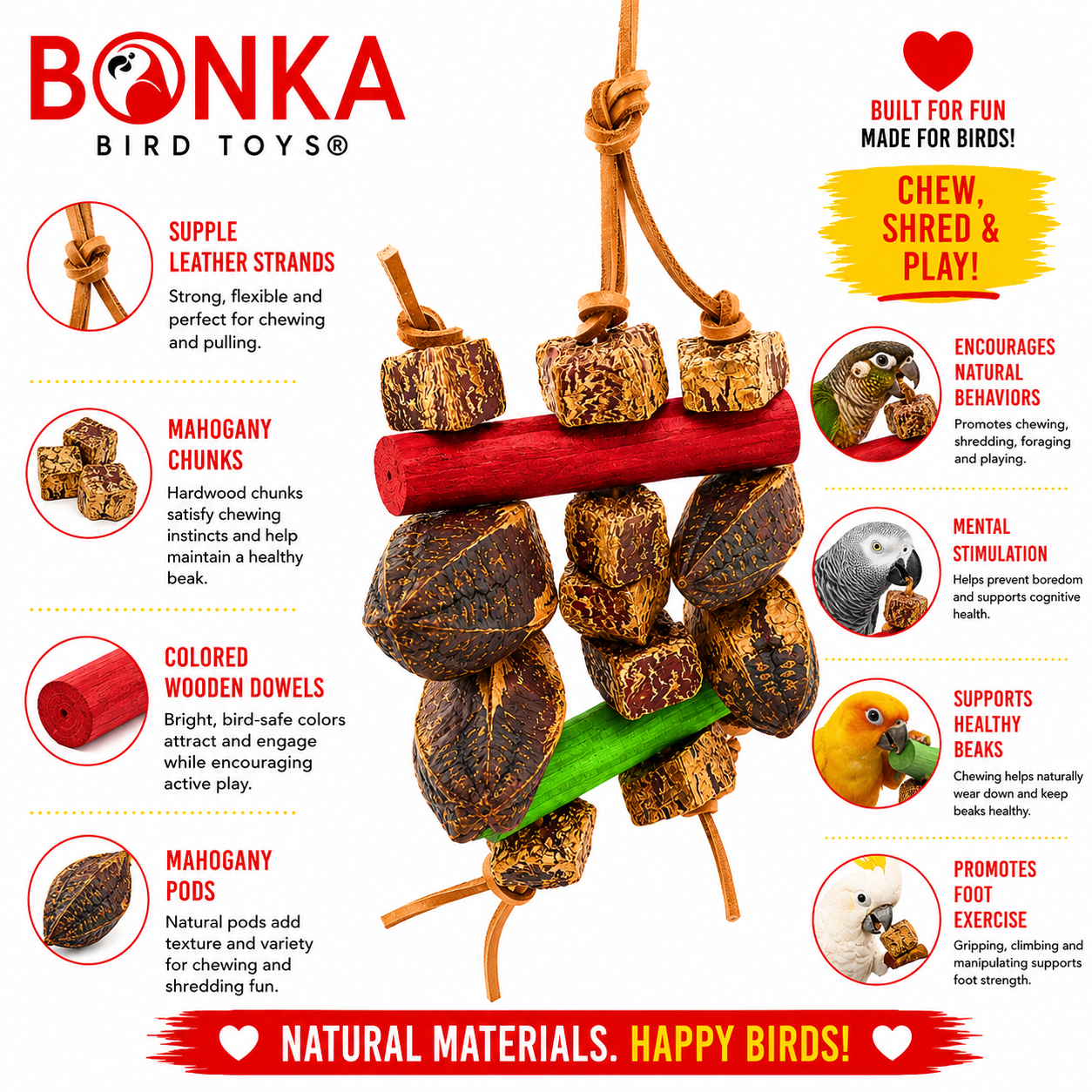 2755 Mahogany Chomp - Bonka Bird Toys