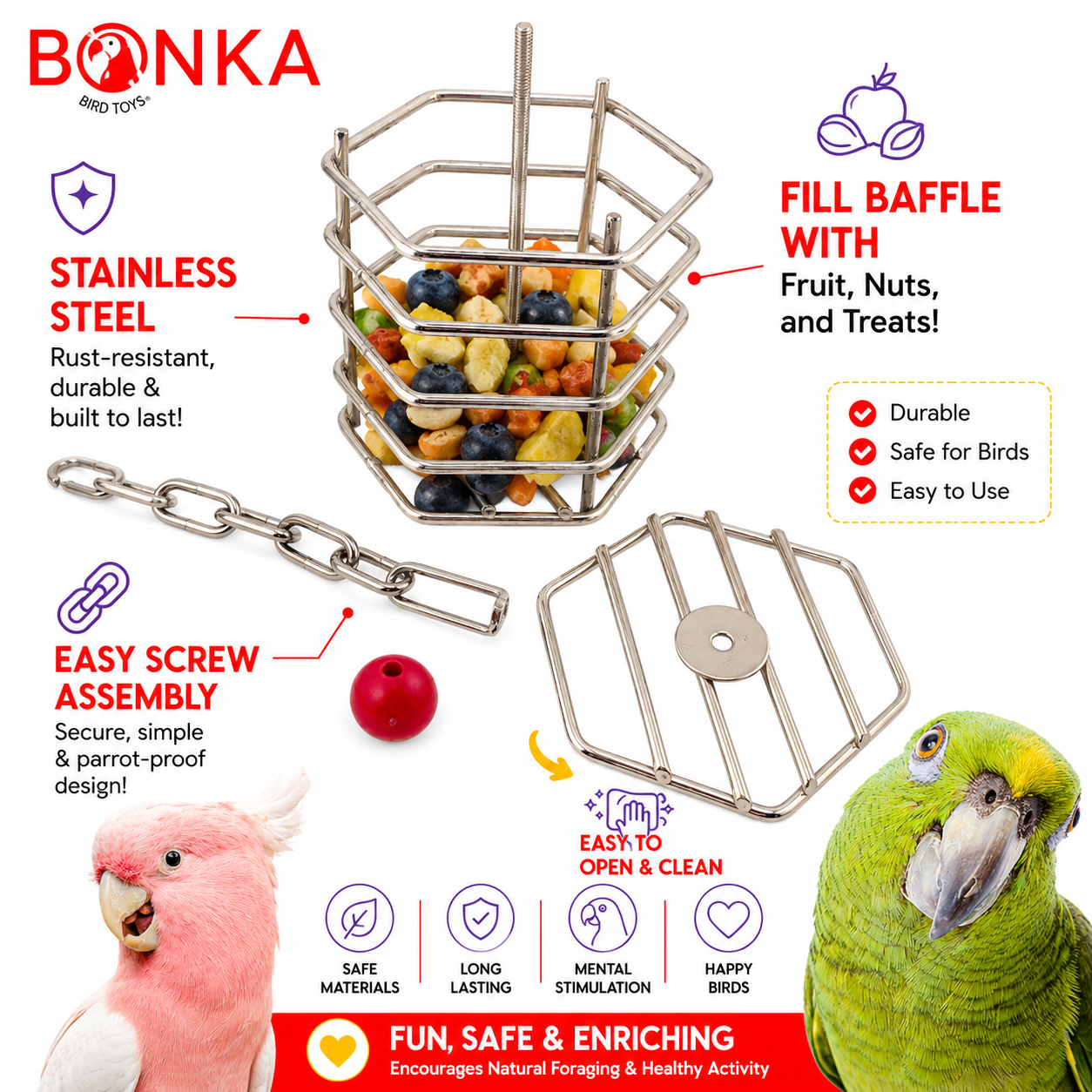2885 Small Baffle Cage - Bonka Bird Toys