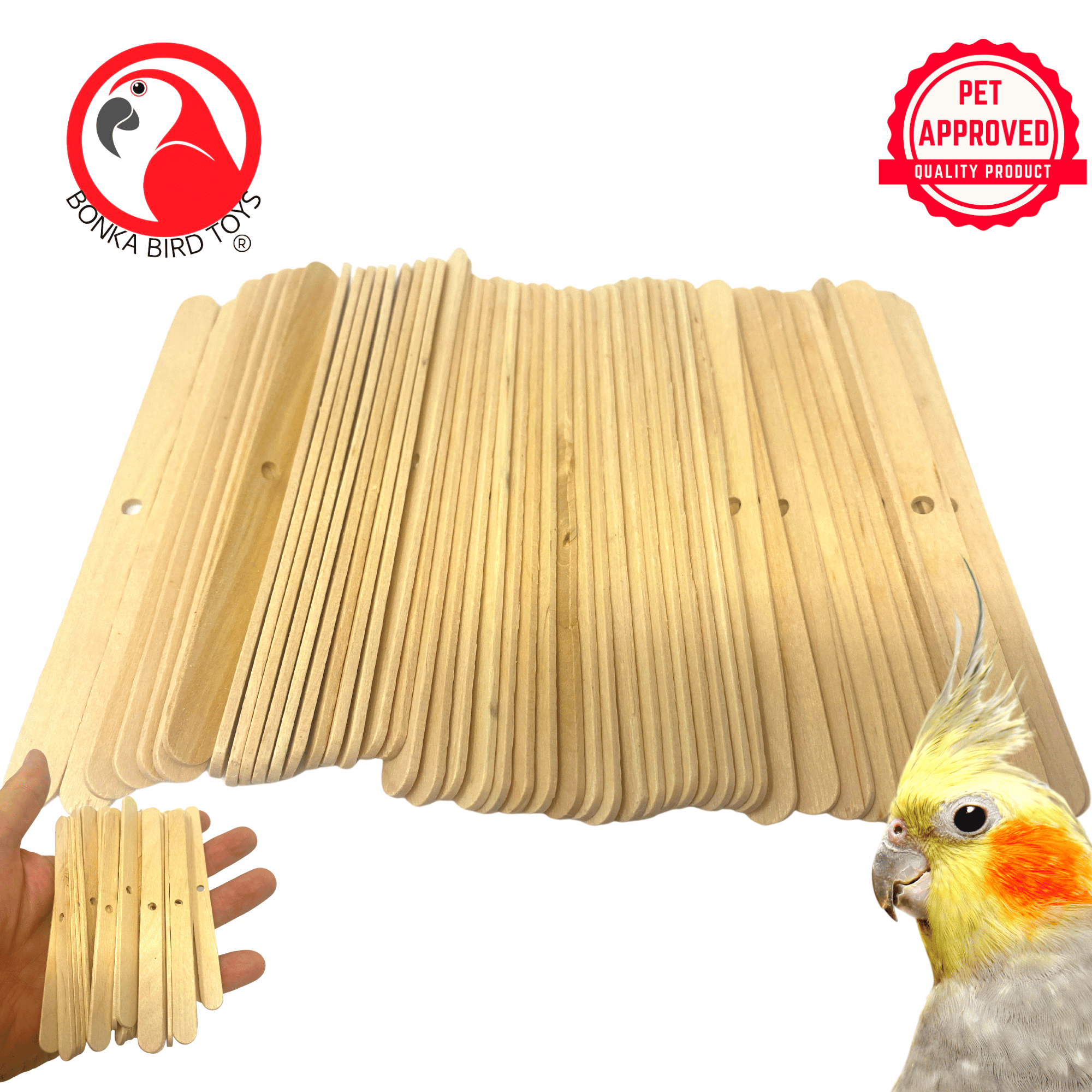 Pk100 Small Natural Wooden Chewy Sticks - Bonka Bird Toys