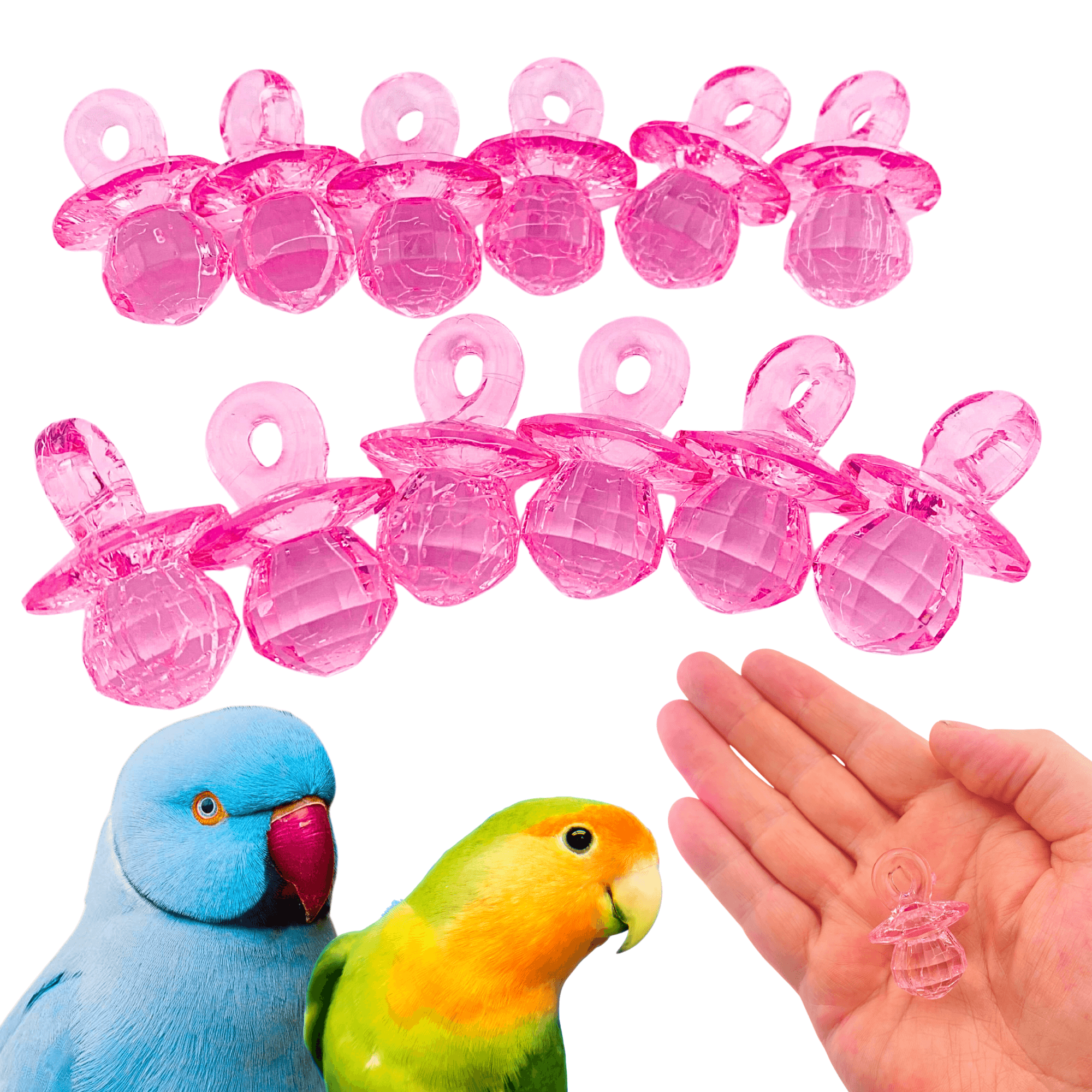 Crystal Cut Pk12 Pacifiers - Bonka Bird Toys