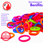 2953 Pk144 0.75" Tiny Rubber Neon Rings - Bonka Bird Toys