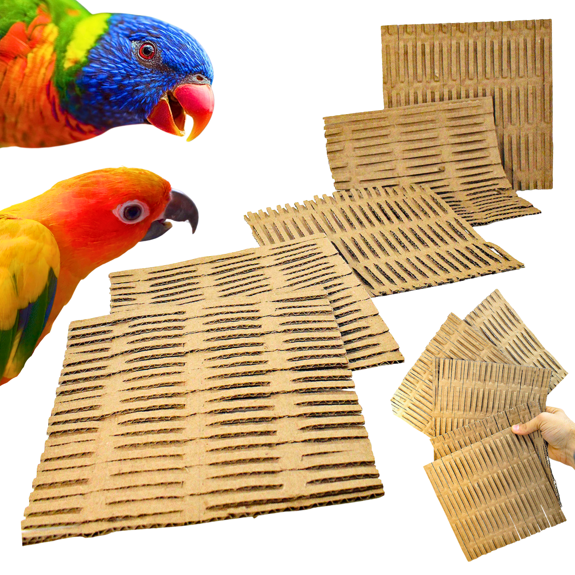 3455 Pk5 8X8 Inch Cardboard Shred Mat - Bonka Bird Toys