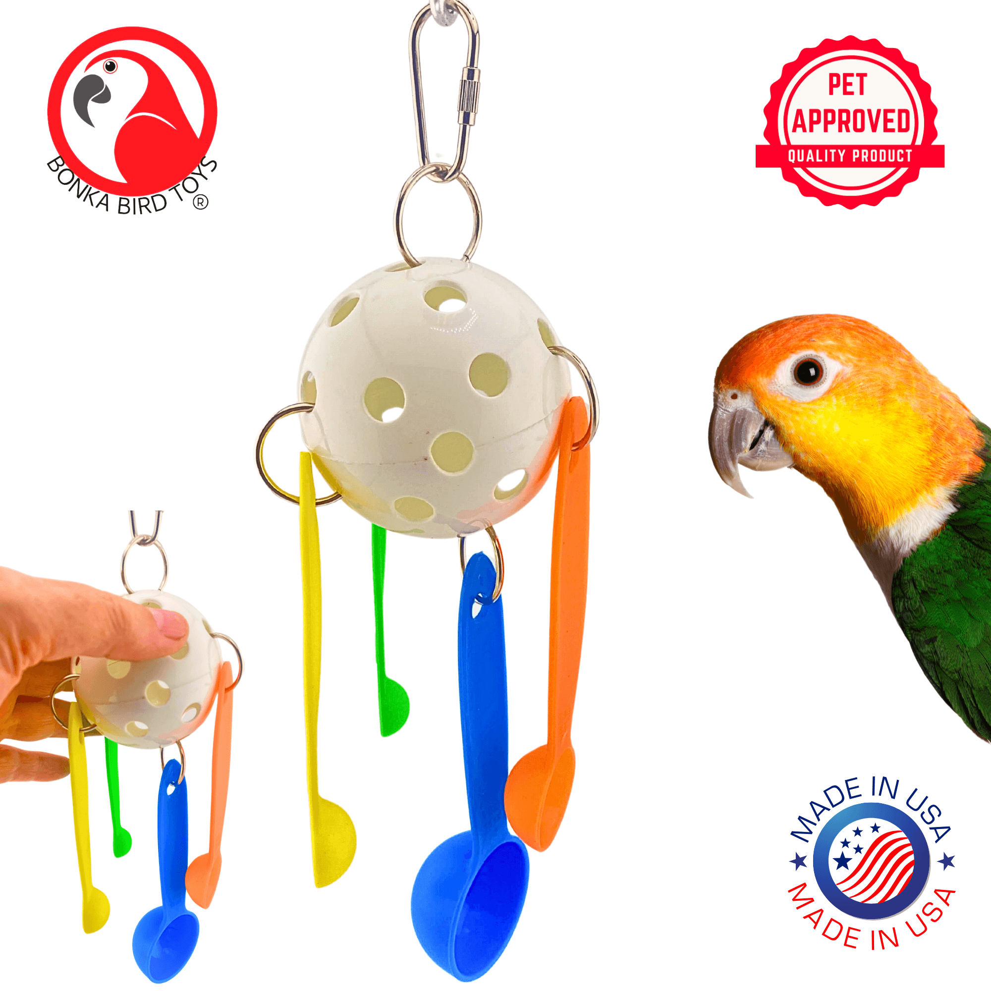 1378 Spoon Rattle Pop - Bonka Bird Toys