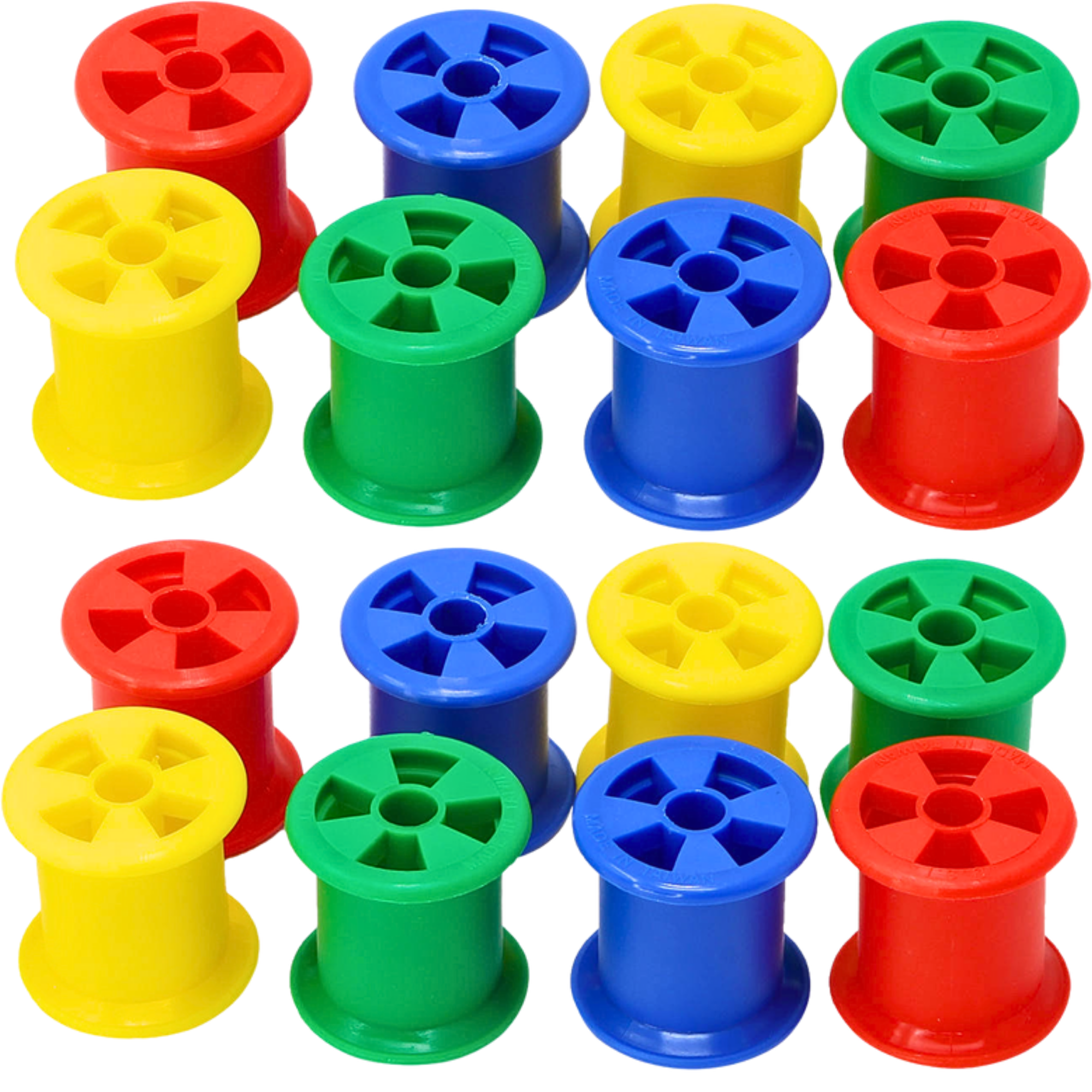 1490 Colored Plastic Bobbin Spools - Bonka Bird Toys