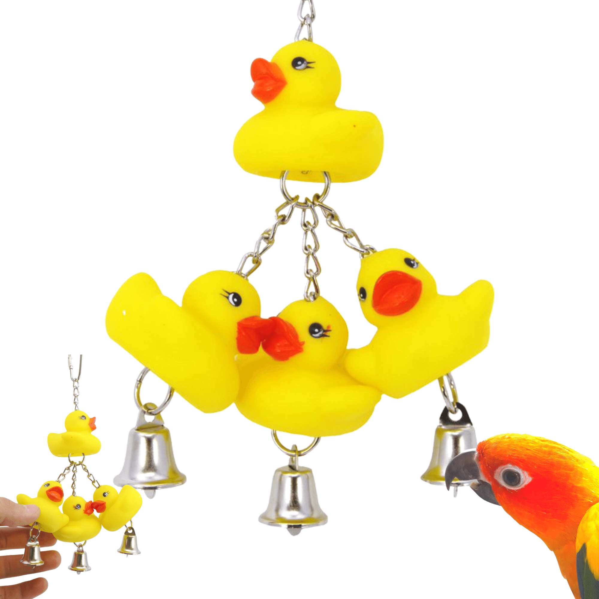 922 Ducky Ringer - Playful and Vibrant Bird Toy for Small to Medium Birds | Bonka Bird Toys - Bonka Bird Toys