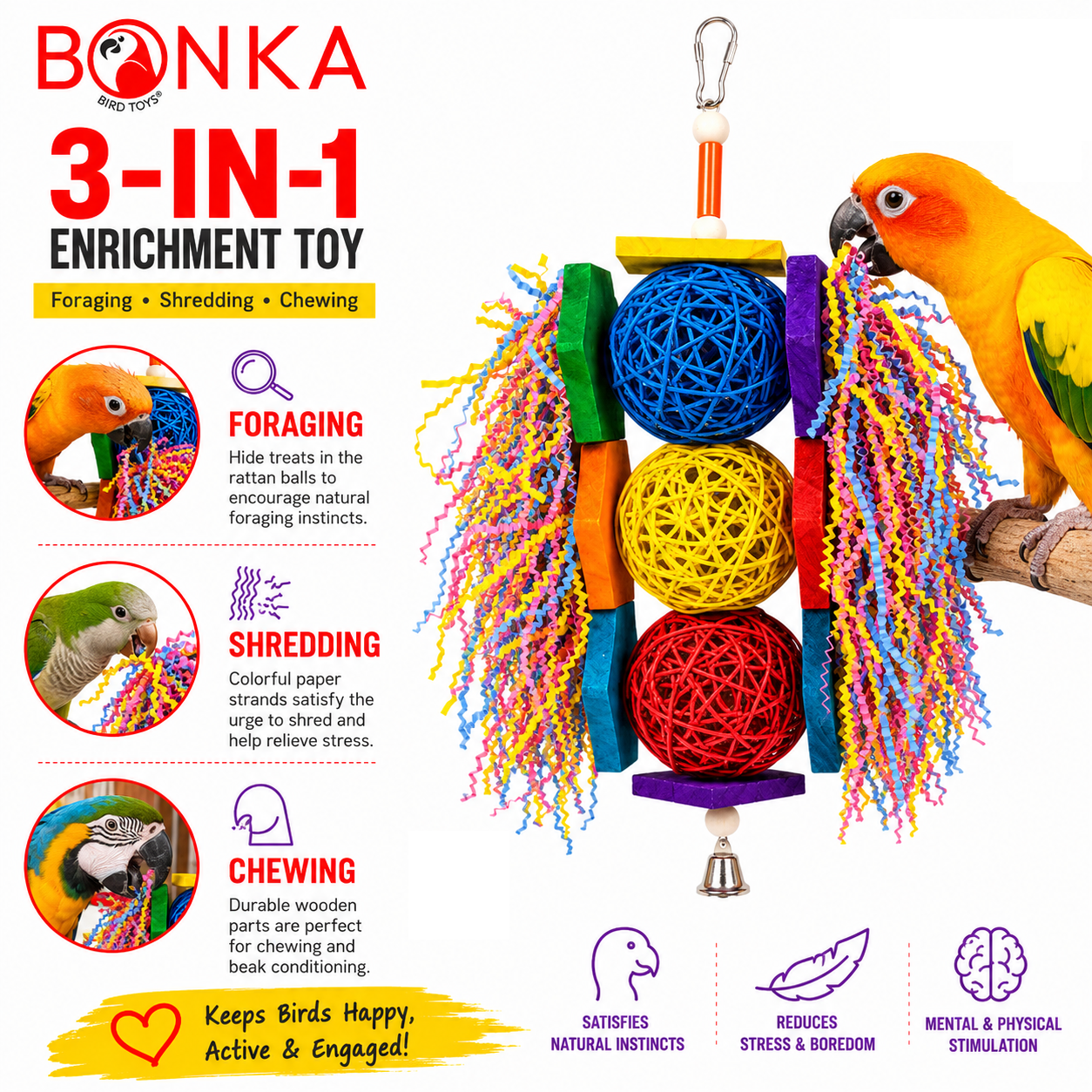 1854 Tri Foraging Star - Bonka Bird Toys