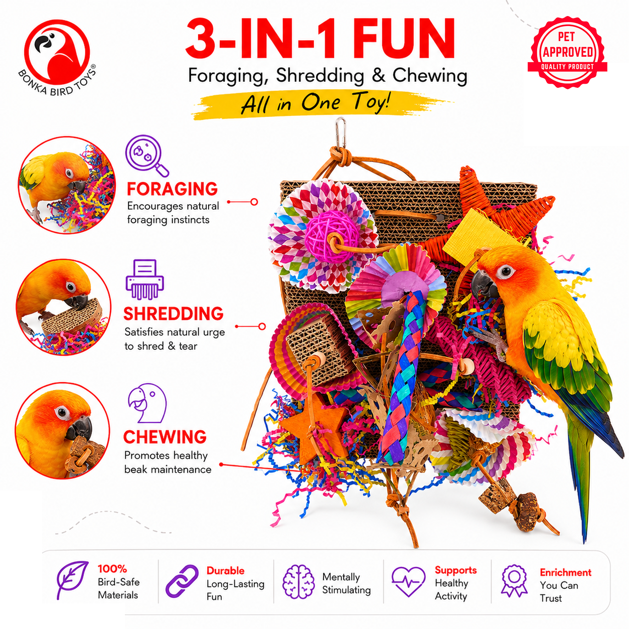 2644 Fiesta Foraging Board - Bonka Bird Toys