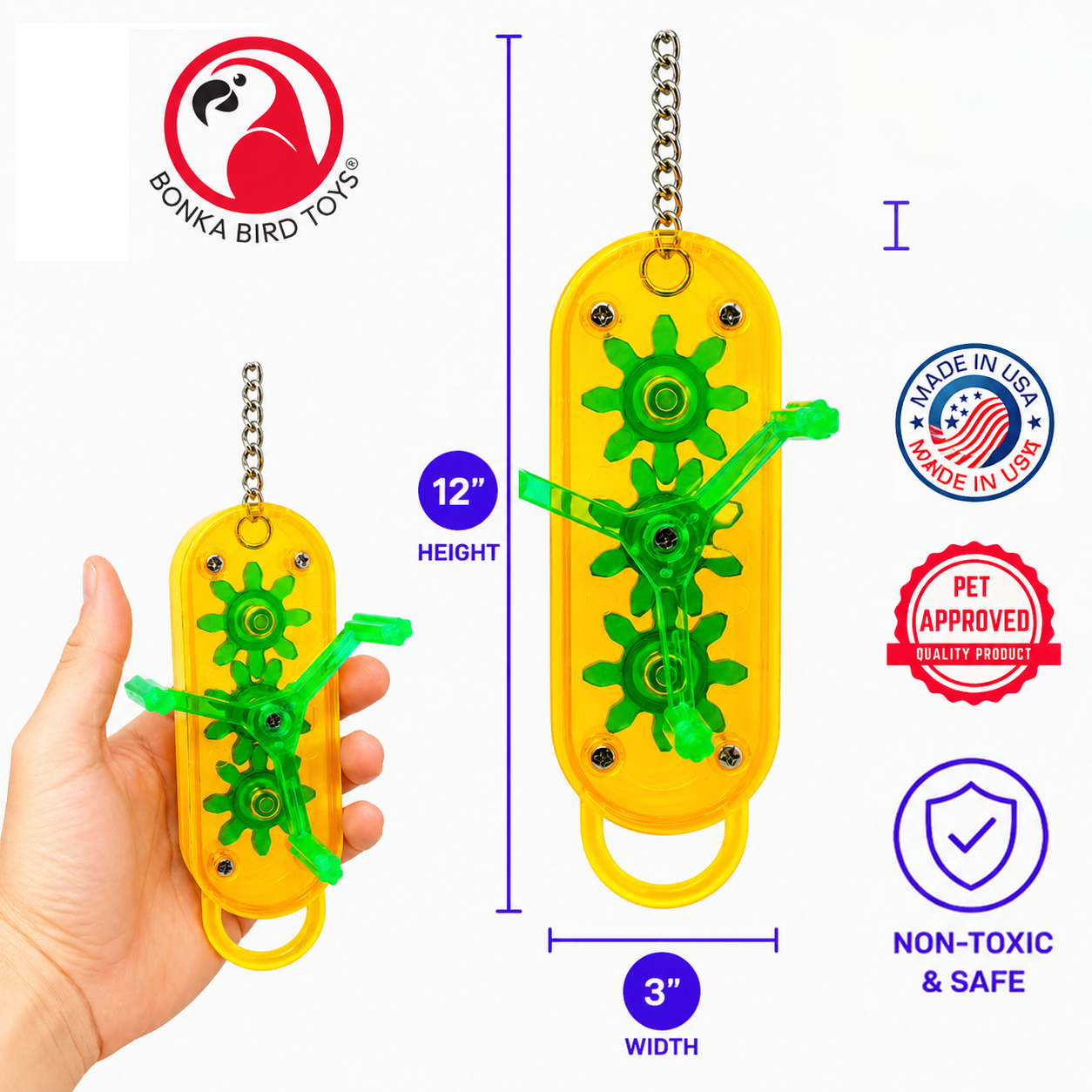 0044 Small Gearhead - Bonka Bird Toys