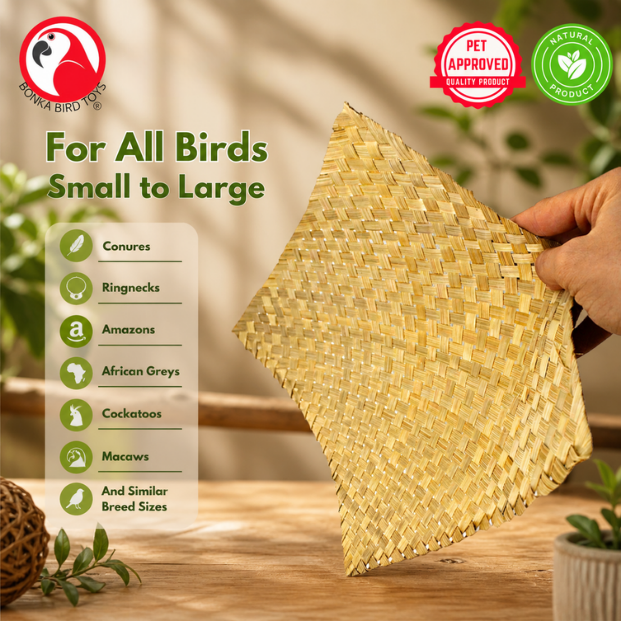 3426 12-Inch Palm Mat - Bonka Bird Toys