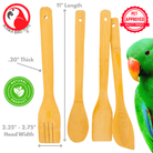 1168 Pk4 Bamboo Spoon & Paddle Chews - Bonka Bird Toys