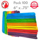 Pk100 Big Colored Wooden Chewy Sticks - Bonka Bird Toys
