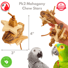 1126 Pk2 Mahogany Chew Stars - Bonka Bird Toys