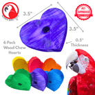 980 Pk6 Colored Huge Wood Hearts - Bonka Bird Toys