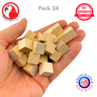 1226 Pk24 Natural Mini Wood Chewy Square Blocks - Bonka Bird Toys