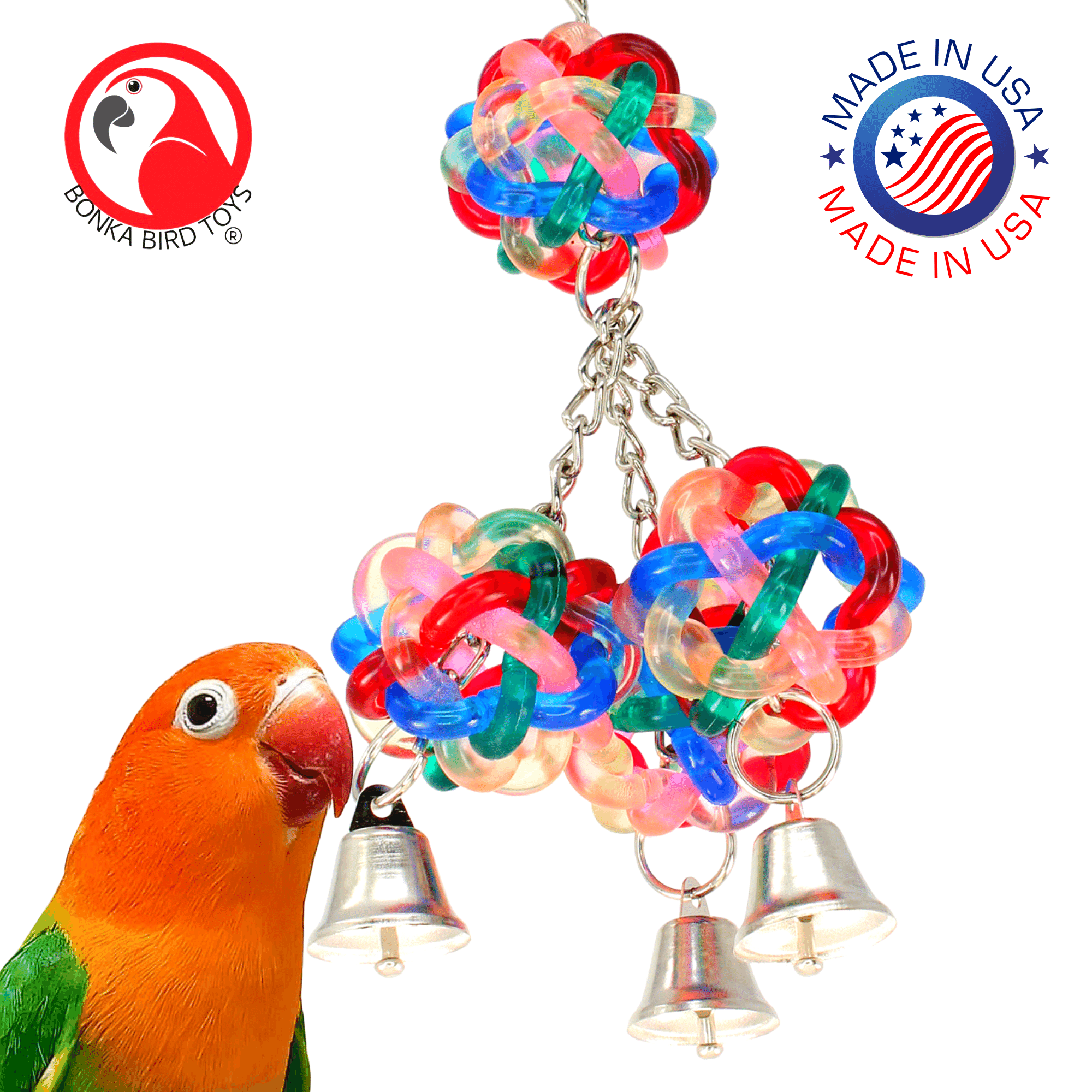 1944 Wibbly Ringer - Vibrant and Engaging Bird Toy for Small Birds | Bonka Bird Toys - Bonka Bird Toys