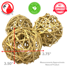 3353 Pk3 Huge Natural Vine Balls - Bonka Bird Toys