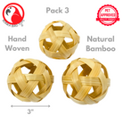 3485 PK3 Natural 3 Inch Bamboo Balls - Bonka Bird Toys