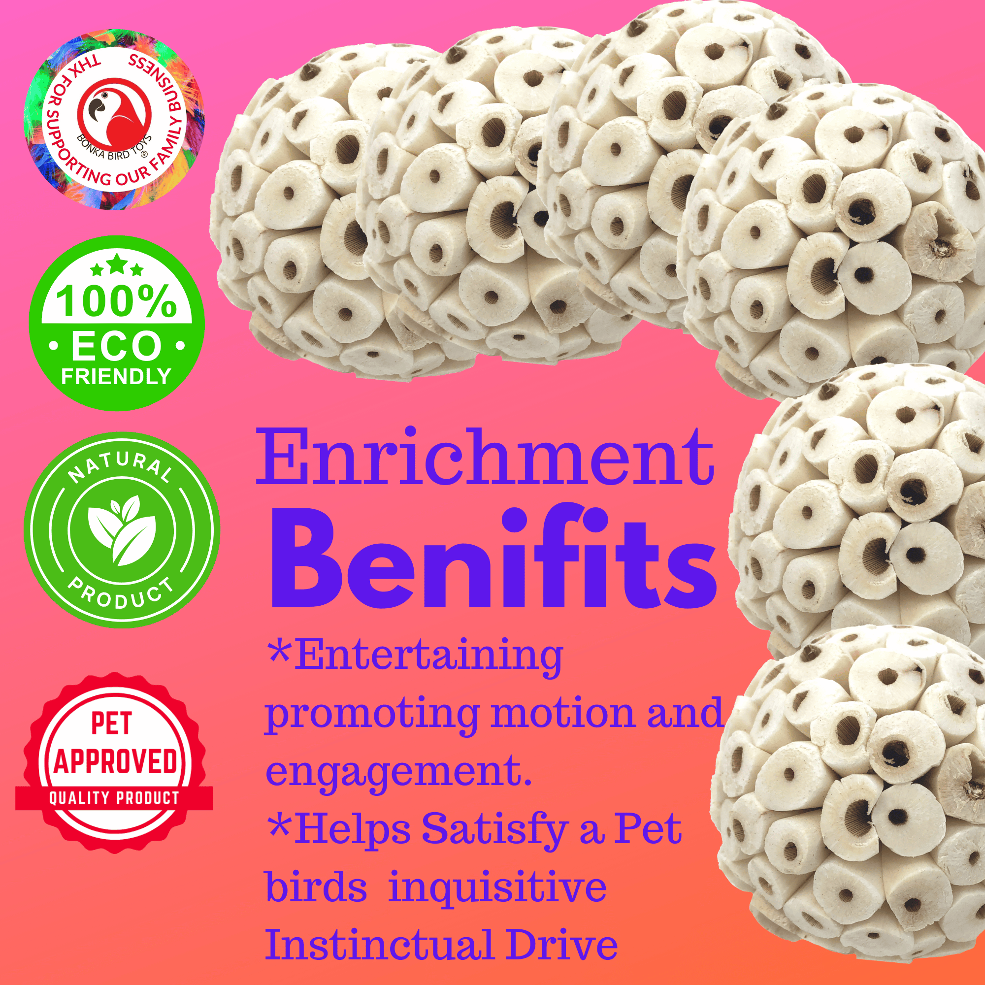 2117 Pk6 Sola Atta Balls - Bonka Bird Toys