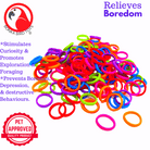 2953 Pk144 0.75" Tiny Rubber Neon Rings - Bonka Bird Toys