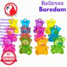 2523 Pk12 Semi-Transparent Colored Acrylic Teddy Bears - Bonka Bird Toys