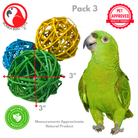 2521 Pk3 Huge Colored Vine Balls - Bonka Bird Toys