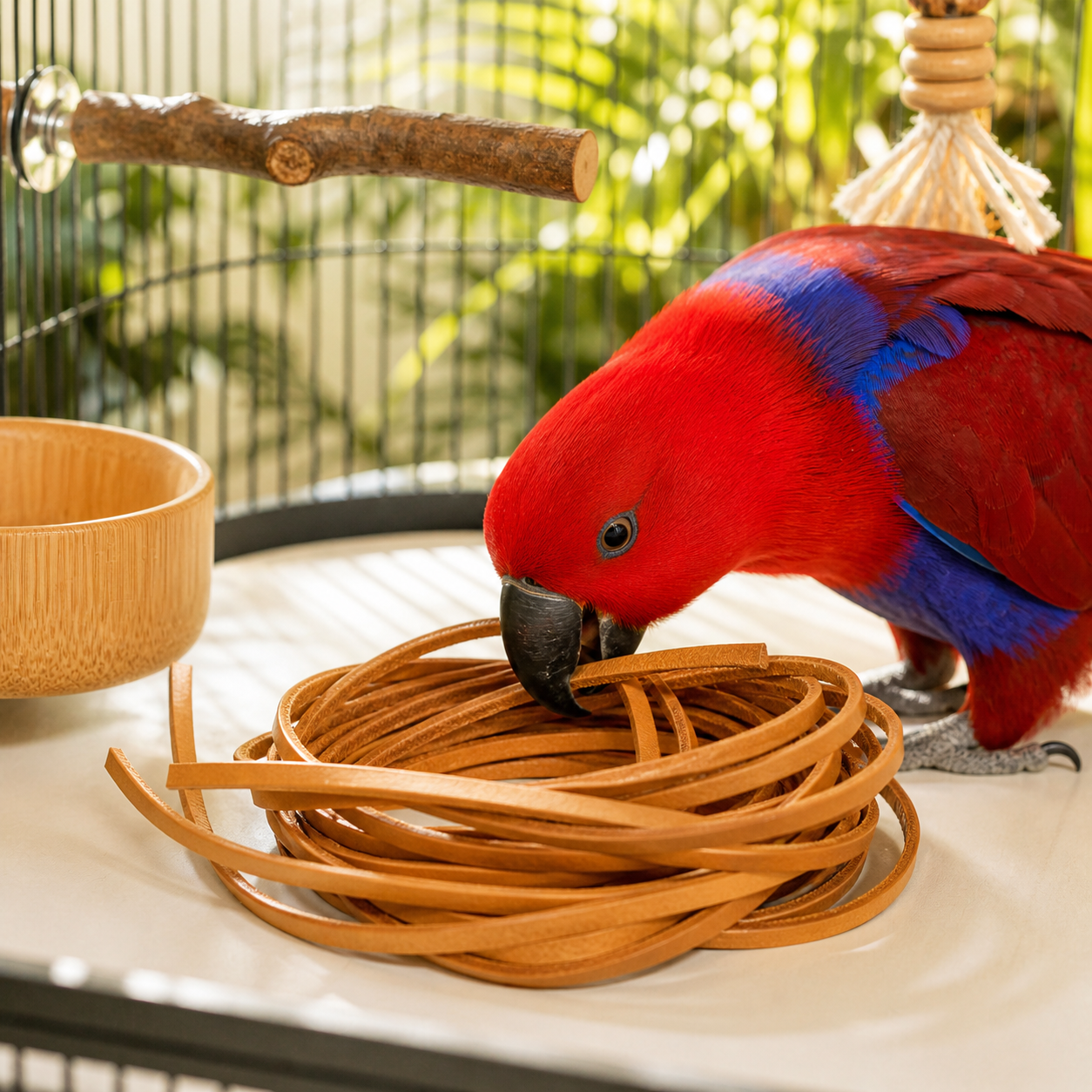 WEEKEND BONUS SALE! 2002 Pk6 Thick Leather 48" x 1/4" - Bonka Bird Toys