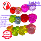 2524 Pk12 Semi-Transparent Colored Crystal Cut Acrylic Pacifiers - Bonka Bird Toys