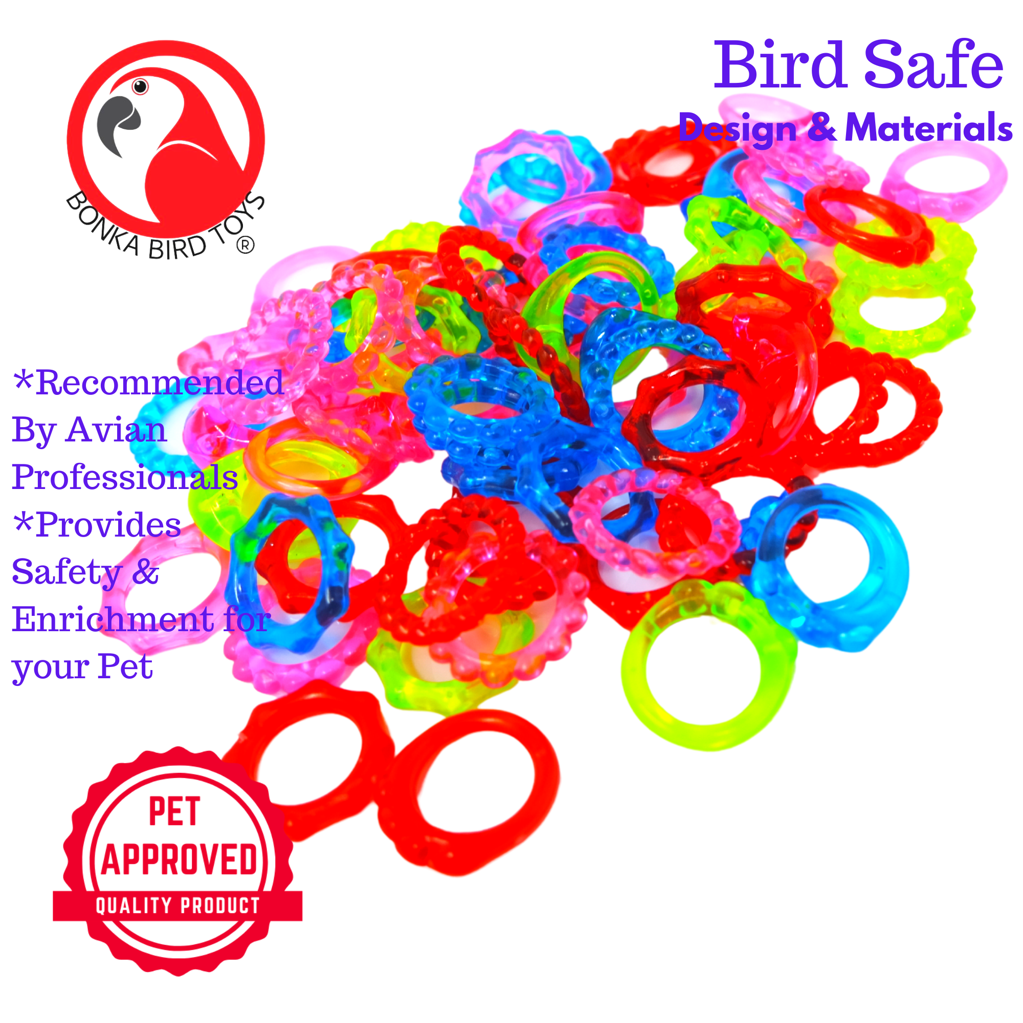 2954 Pk72 Tiny Crystal Rings - Bonka Bird Toys